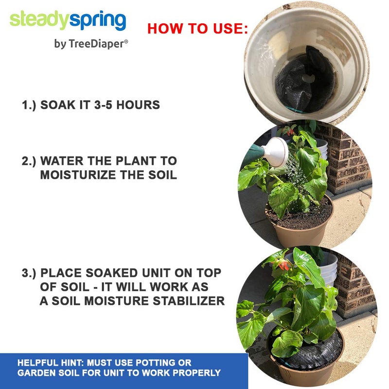 حصيرة الري SteadySpring Smart لمدة 30+ يومًا من 10 إلى 12 في حاويات للنباتات المنزلية والأعشاب والأشجار والطماطم - تعبئة ذاتية تدوم أكثر من 30 يومًا، حصيرة الري التلقائي (عبوتان) - Image 3
